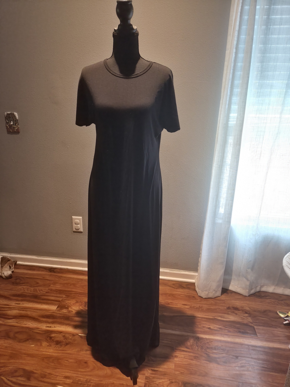 LuLaRoe Black Short-Sleeve Maxi Dress
